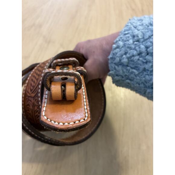 Circle Y Of Yoakum South Western Leather Belts Tooled Carved Native NEW Sz 30-32 - Picture 6 of 16